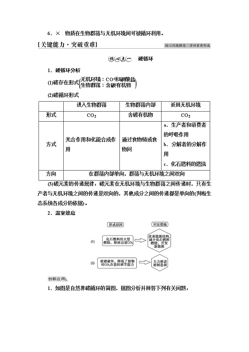 苏教版高中生物选择性必修2第3章第3节生态系统的物质循环学案第3页