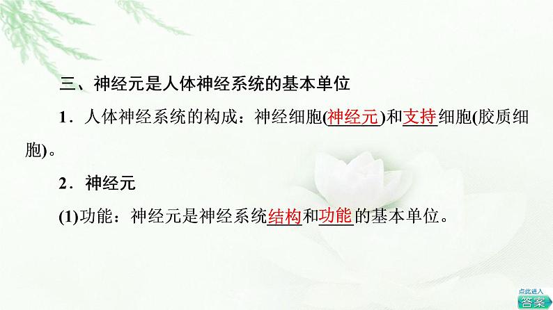 浙科版高中生物选择性必修1第2章第1节神经系统是神经调节的结构基础课件07