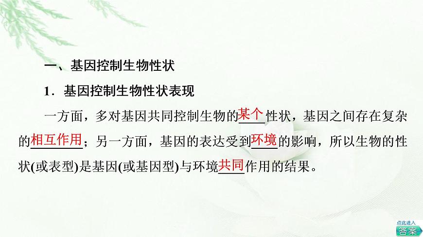 浙科版高中生物必修2遺傳與進(jìn)化第3章第4.5節(jié)第2課時(shí)基因控制生物性狀和中心法則、生物體存在表觀遺傳現(xiàn)象課件第4頁
