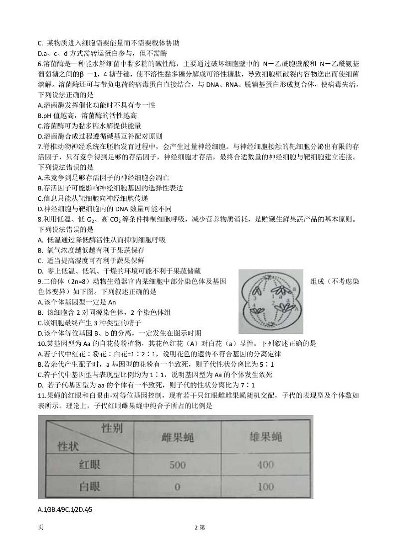 2023届山东省潍坊市(安丘、诸城、高密)三县市高三上学期10月联考生物试题 PDF版02