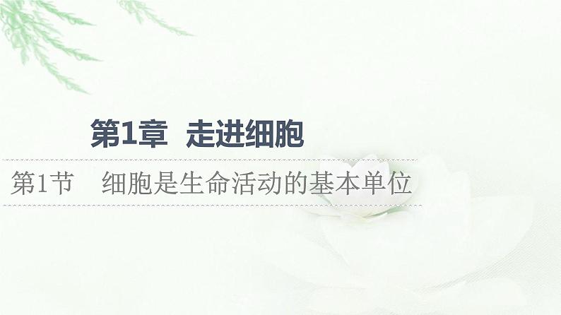 人教版高中生物必修1第1章第1节细胞是生命活动的基本单位课件第1页