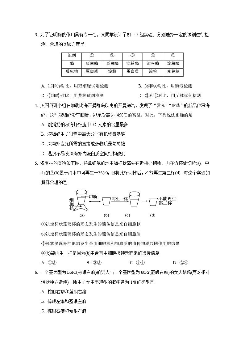 2021朔州怀仁大地学校高三上学期第四次月考生物试题含答案第2页
