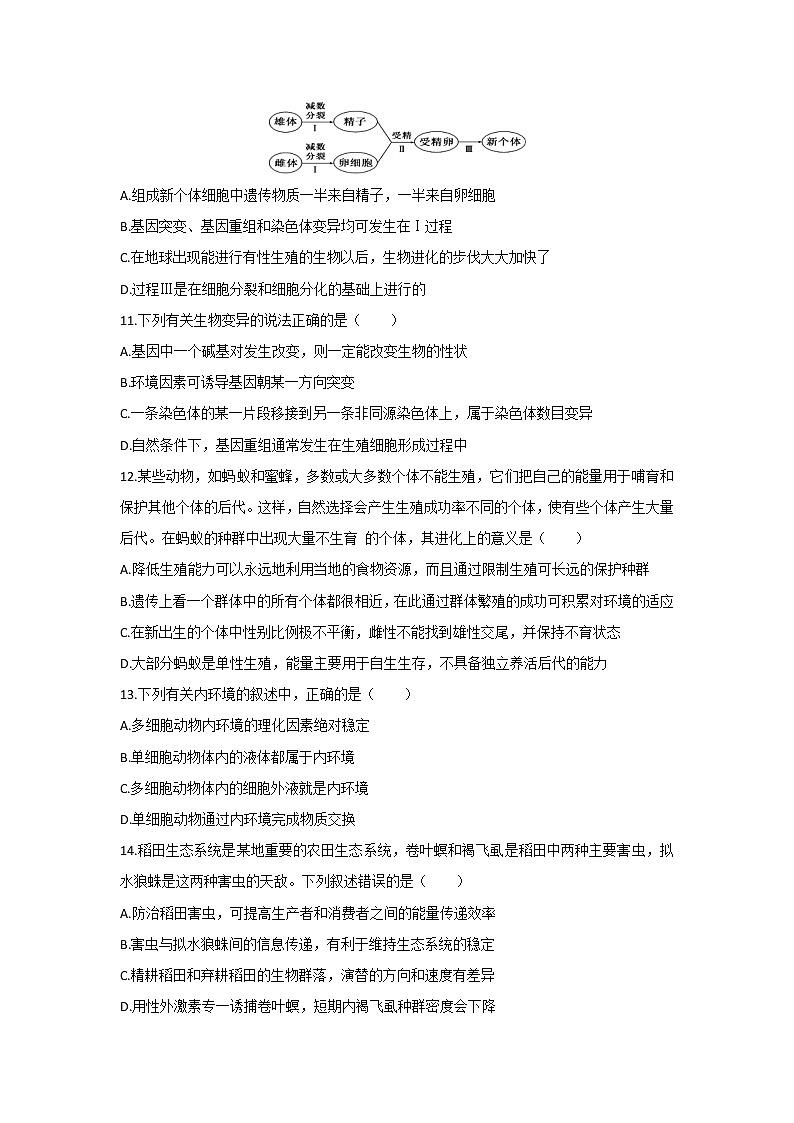 2021重慶市高三上學期第一次預測性考試生物試題含答案第3頁