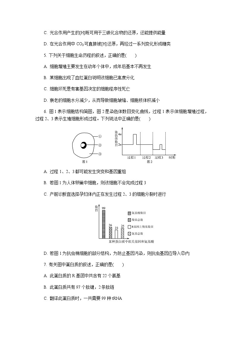 2020南京师大附中高三下学期六月押题生物试卷含答案02