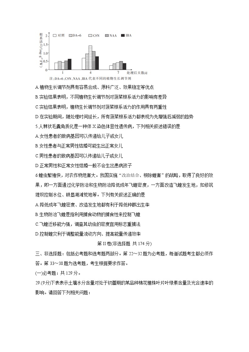 2020黑龙江省部分学校高三5月联考试题　生物含答案02