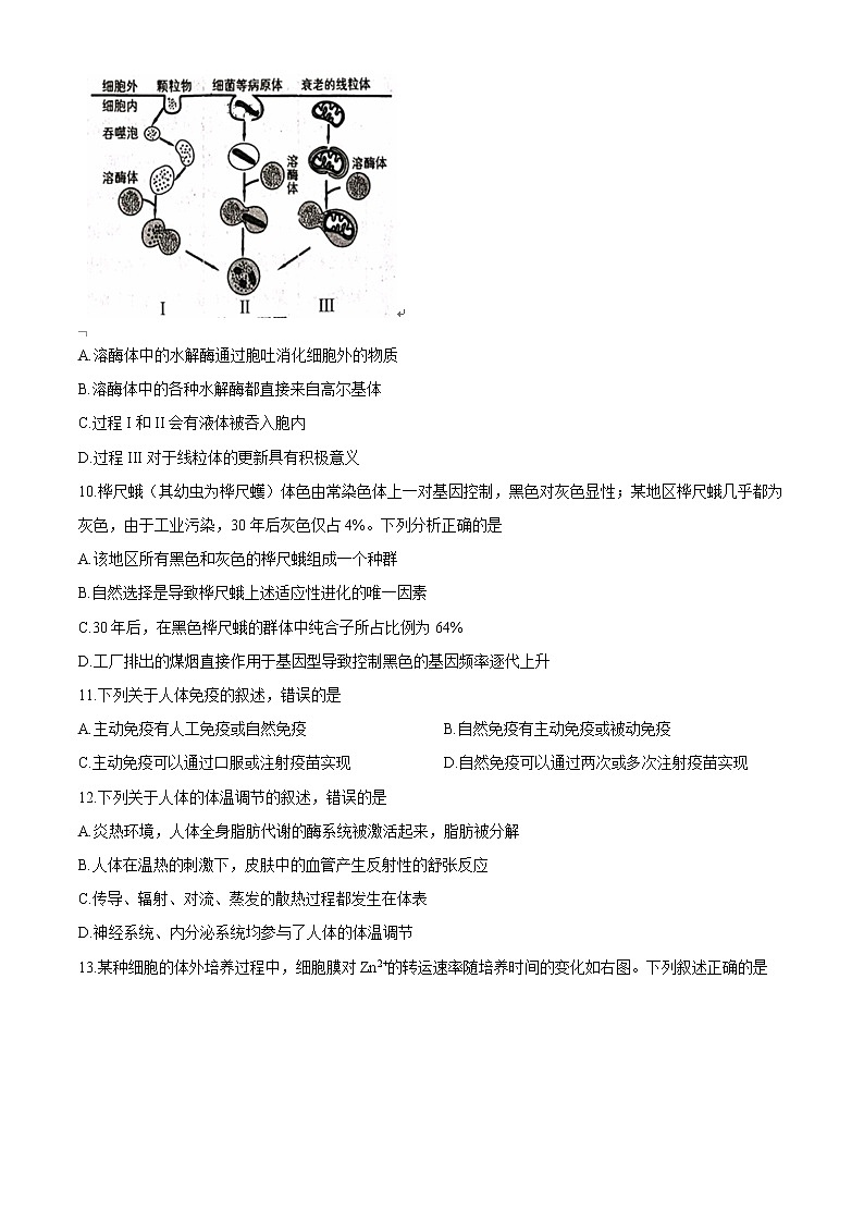 2020温州高三6月适应性考试(三模)生物含答案第3页