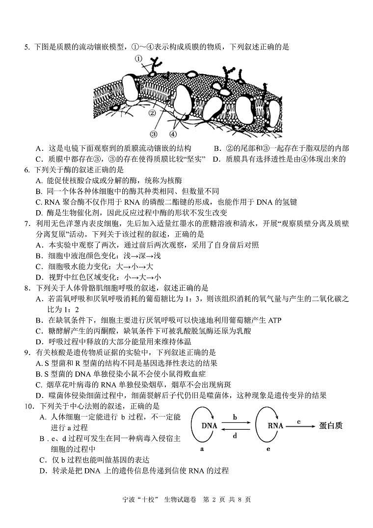 生物卷第2页