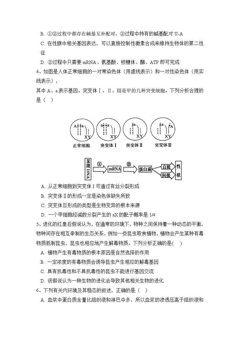 2020石嘴山三中高三上学期期末考试生物试题含答案02