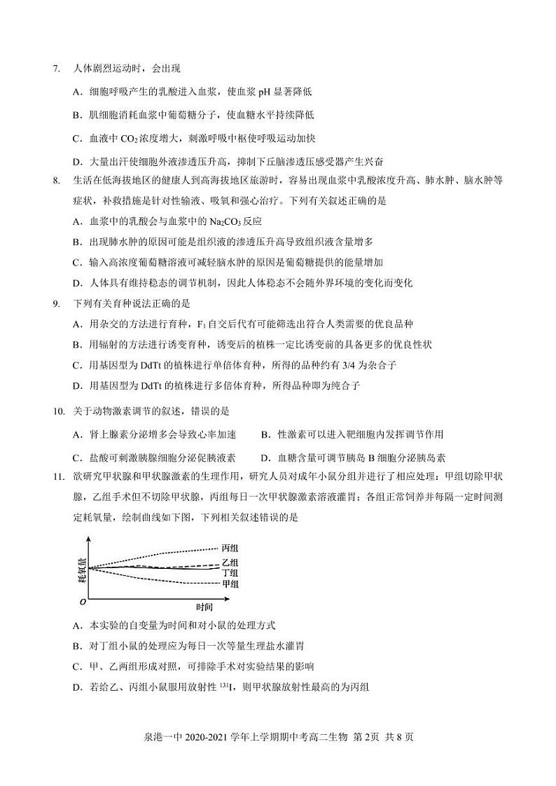 高二生物试卷第2页