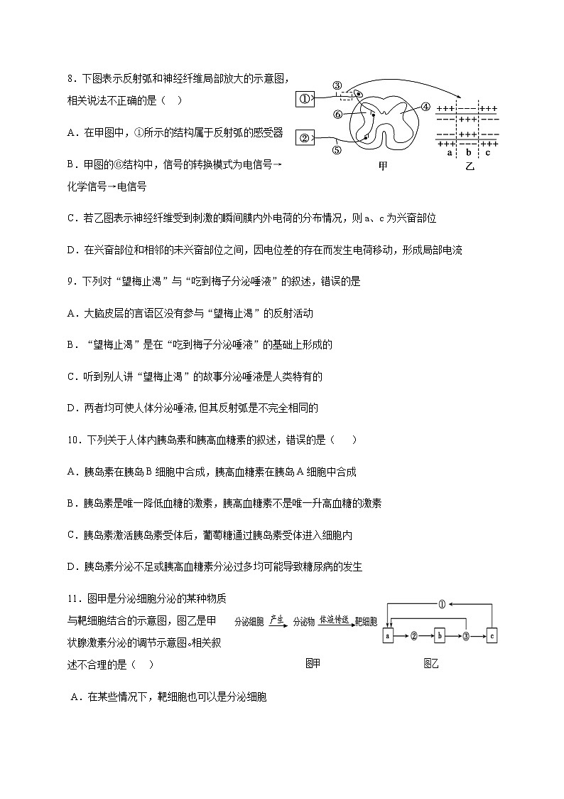 2021内蒙古北京八中乌兰察布分校高二上学期期中(学科素养评估二)考试生物试题含答案第3页
