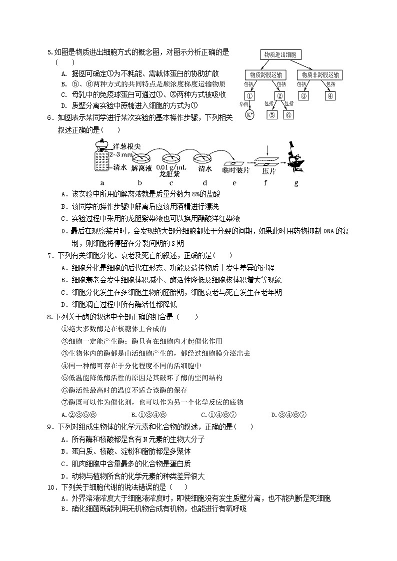 2021赣州南康中学高二上学期第二次大考生物试题含答案02
