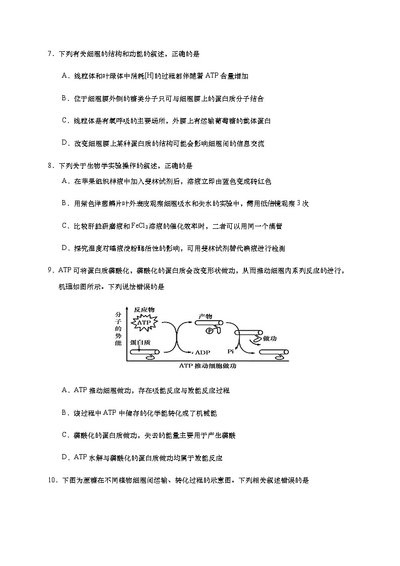 2020青島膠州高二下學(xué)期期末考試生物試題含答案第3頁
