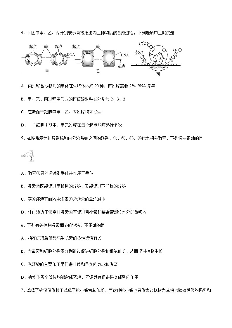 2020宜宾叙州区二中校高二下学期第四学月考试生物试题含答案第2页