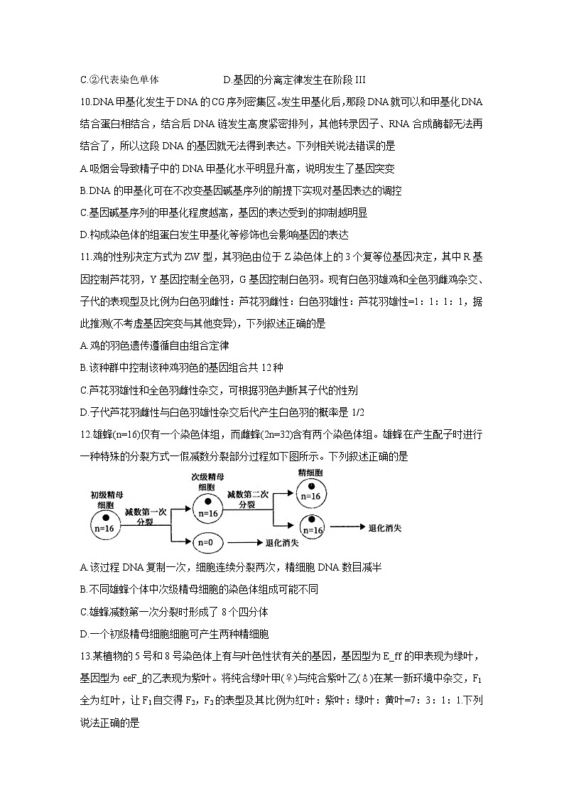 2021辽宁省部分重点高中高一下学期期中考试生物含答案第3页