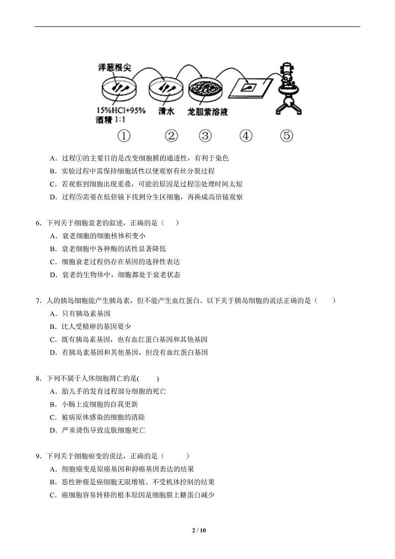 2020厦门高一下学期期末考试生物试题(可编辑)PDF版含答案02