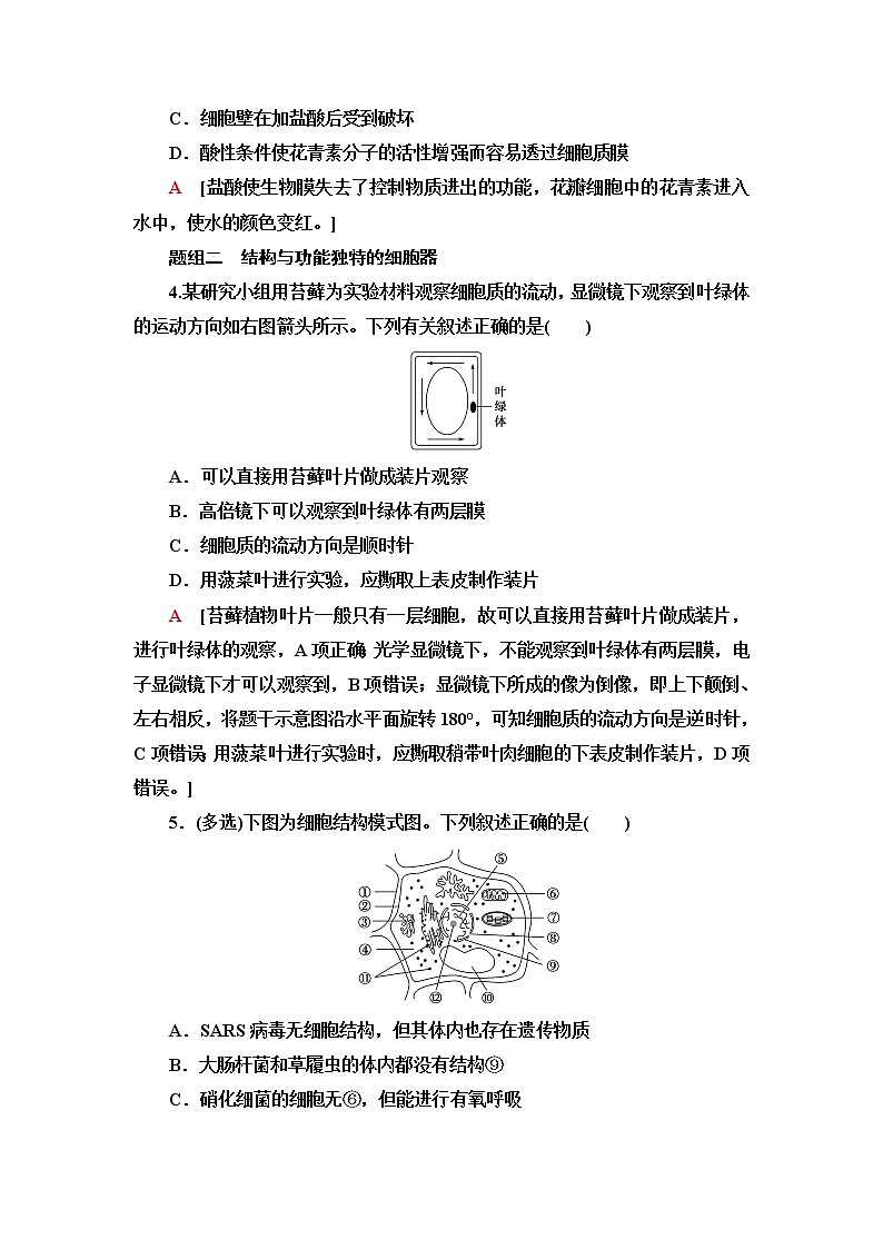 苏教版高中生物必修1重点突破练2含答案第2页