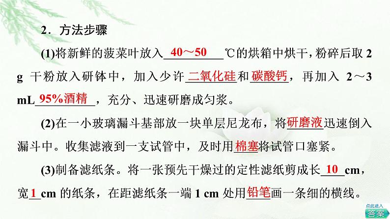 浙科版高中生物必修1第3章第5节第1课时叶绿体与光合色素课件第7页