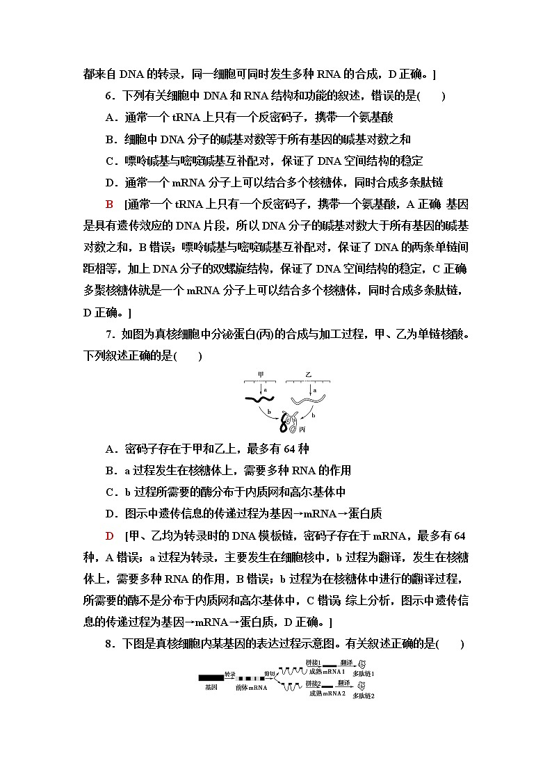 浙科版高中生物必修2遗传与进化重点突破练4遗传的分子基础加强练含答案第3页