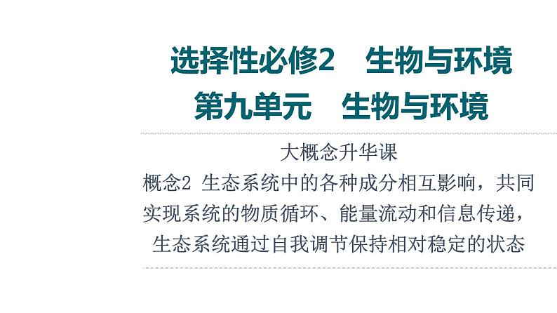 人教版高考生物一轮总复习选择性必修2第9单元大概念升华课(选择性必修概念2)课件第1页