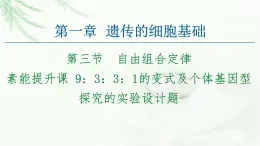 苏教版高中生物必修2第1章第3节素能提升课9：3：3：1的变式及个体基因型探究的实验设计题课件