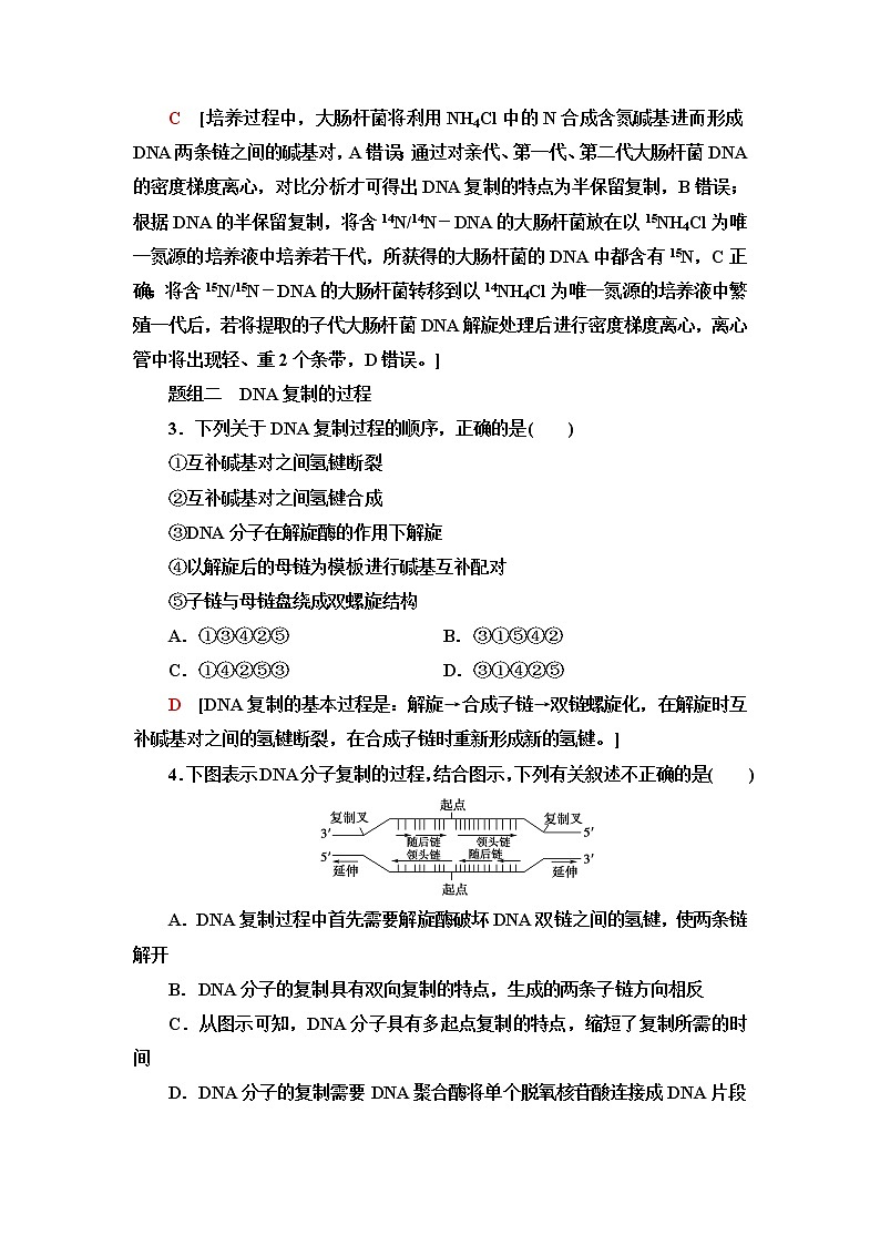 人教版高中生物必修2課后素養(yǎng)落實11DNA的復(fù)制、基因通常是有遺傳效應(yīng)的DNA片段含答案第2頁