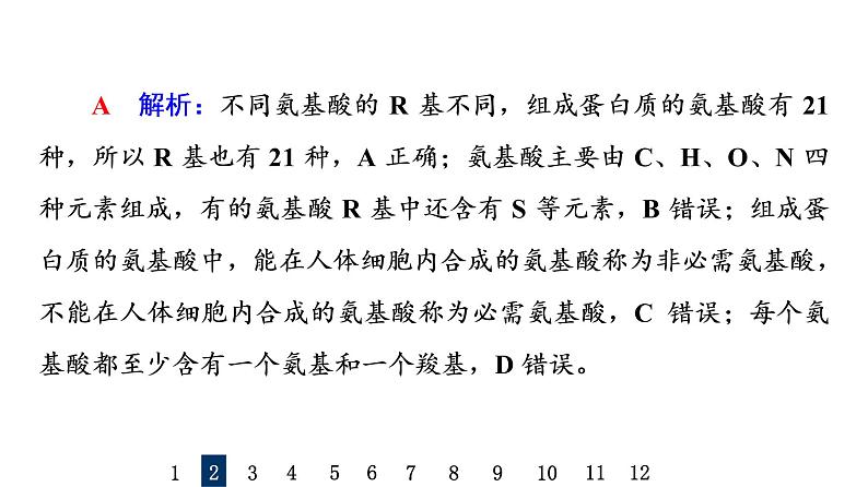 人教版高考生物一轮总复习课时质量评价3蛋白质和核酸课件05