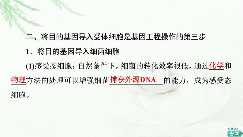 浙科版高中生物选择性必修3第4章第1节第3课时基因工程的基本操作程序课件06
