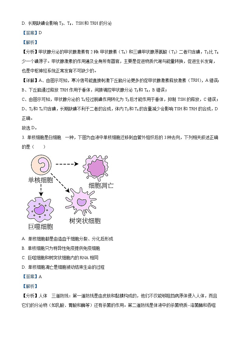 2023淮安马坝高级中学高三上学期9月质量检测生物试题含解析02