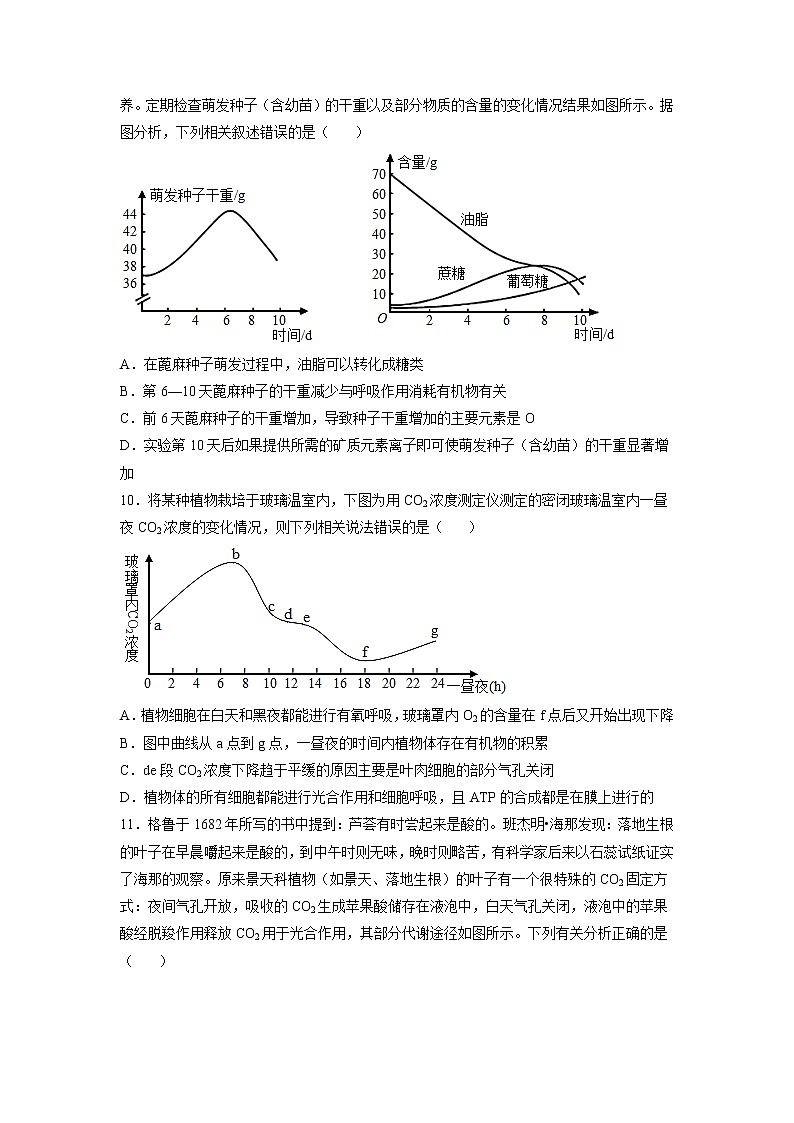 【高考大一轮单元复习】高考生物单元复习课件与检测-第三单元《细胞的能量供应和利用》(测试卷01)(新教材新高考)(原卷版)第3页