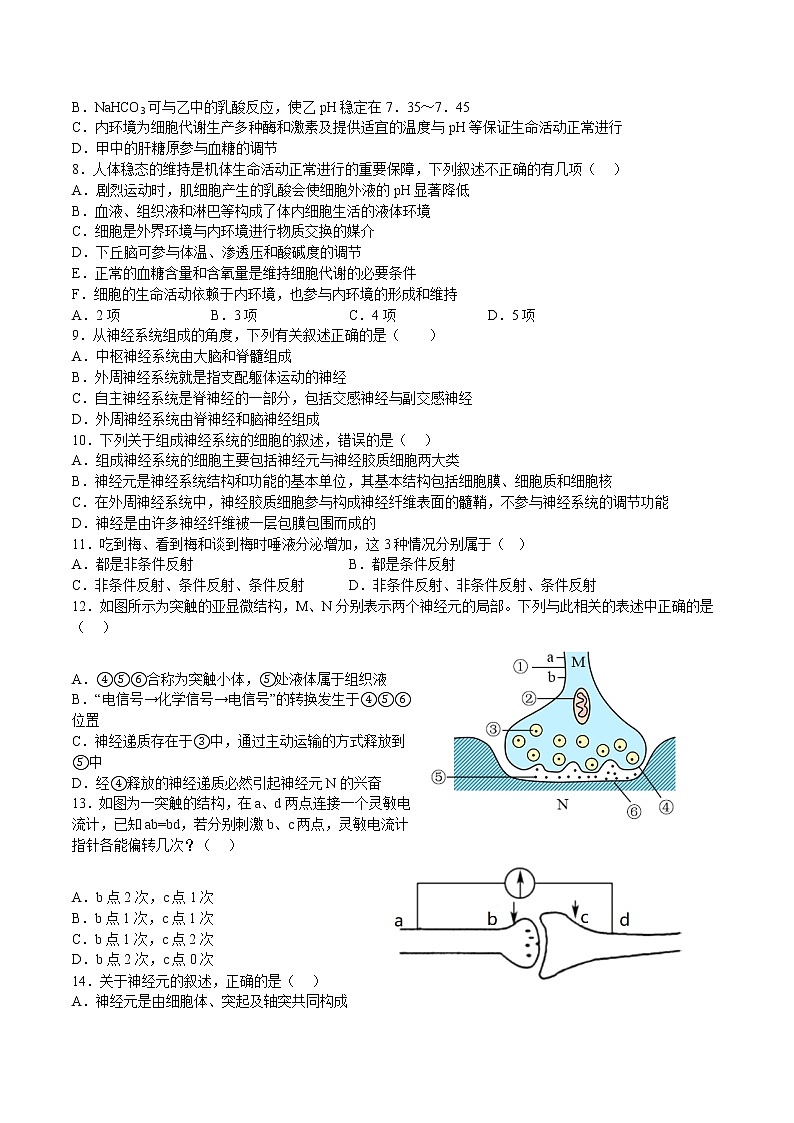 黑龙江省双鸭山市饶河县高级中学2022-2023学年高二上学期期中考试生物试题(含答案)02