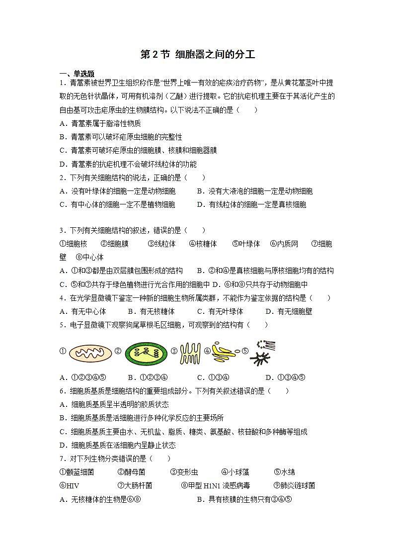 3.2 细胞器之间的分工合作(第1课时)-高中生物 课件+练习(人教版2019 必修一)01