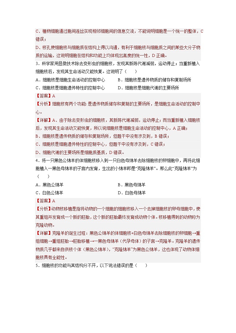 3.3 细胞核的结构和功能-高中生物 课件+练习(人教版2019 必修一)02