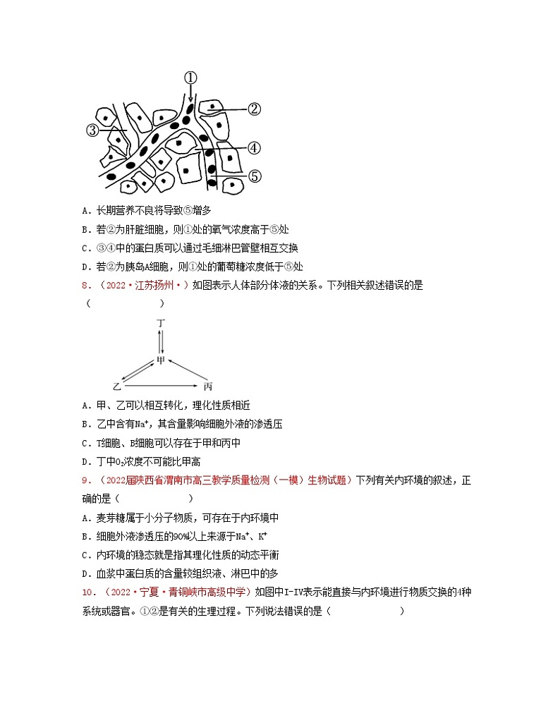 第十一单元 内环境的稳态(原卷版)练习第3页