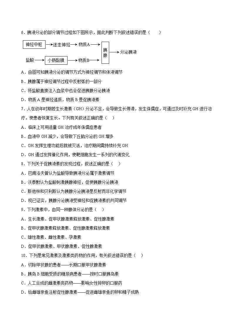3.1 激素与内分泌系统(包含两课时)-高中生物 课件+练习(人教版2019 选择性必修1)02