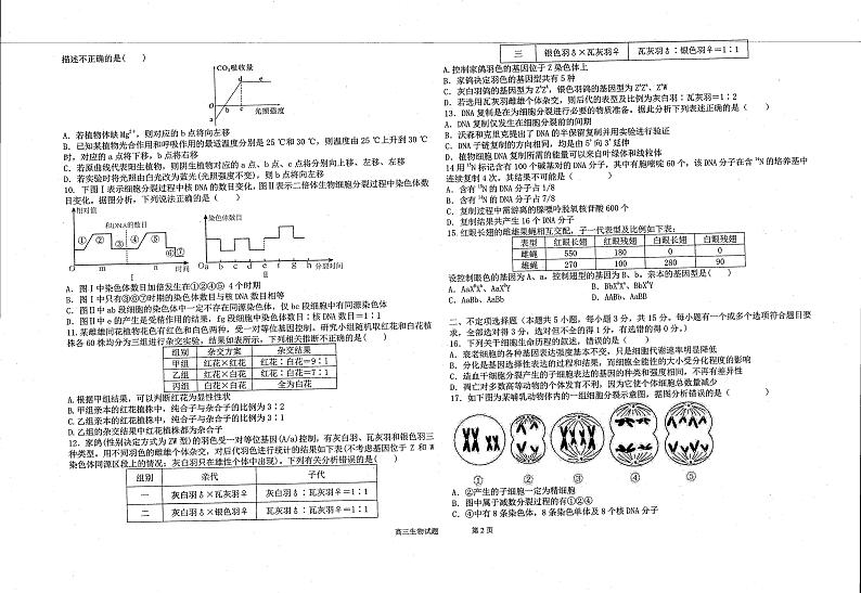 辽宁省辽西联合校2022-2023学年高三上学期期中考试生物试题第2页