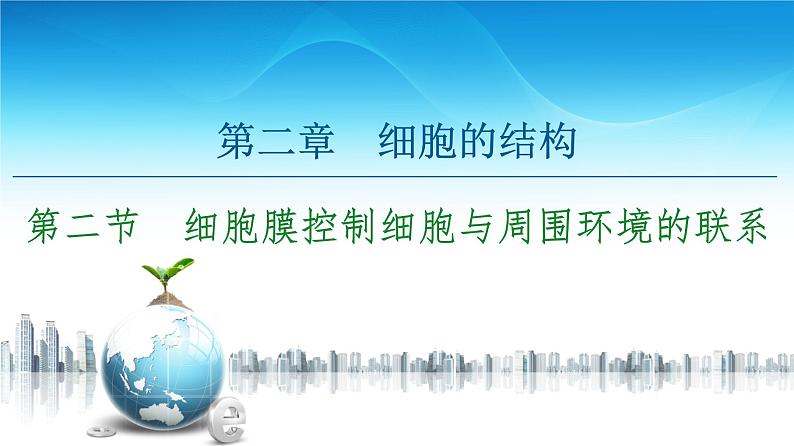 高中生物新浙科版必修1 第2章 第2节 细胞膜控制细胞与周围环境的联系 课件(69张)01