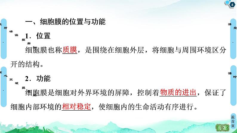 高中生物新浙科版必修1 第2章 第2节 细胞膜控制细胞与周围环境的联系 课件(69张)04