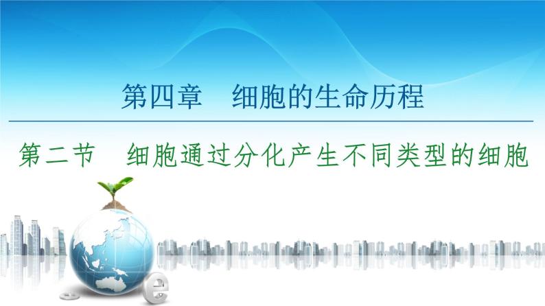 高中生物新浙科版必修1  第4章　第2节　细胞通过分化产生不同类型的细胞 课件（55张）01