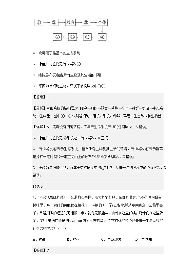 2022-2023学年河北省邯郸市大名县一中高一上学期第一次月考生物试题含解析03