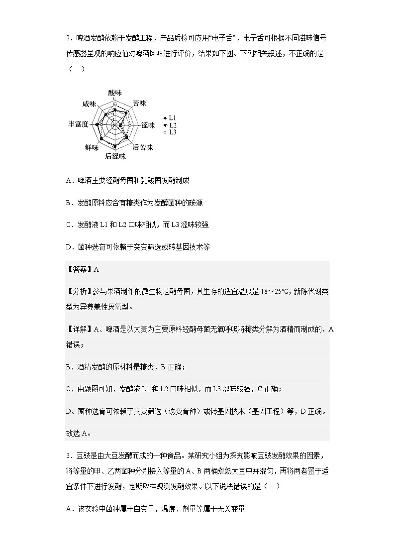 2021-2022学年四川省德阳外国语学校高二4月半月考生物试题含解析第2页