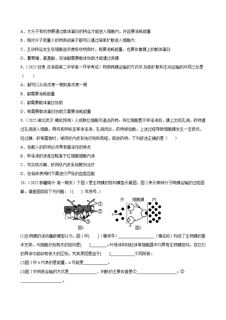 【备战2023高考】生物总复习——专题07《细胞的物质输入和输出》练习(新教材新高考)03