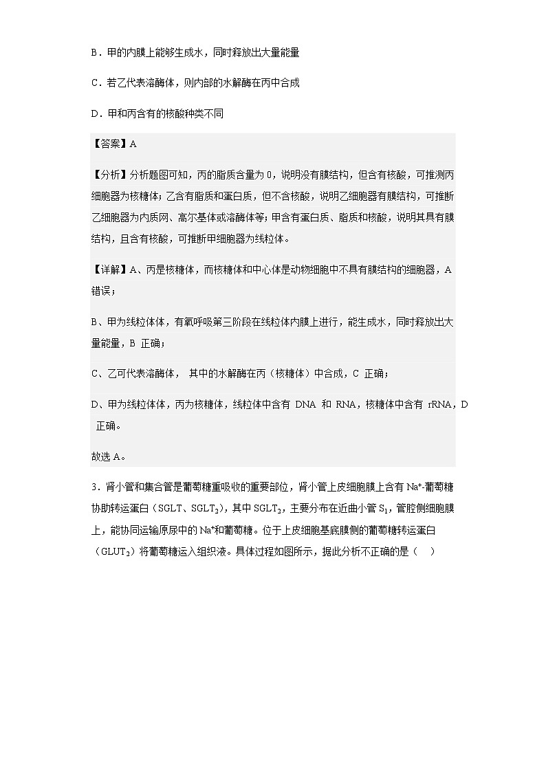 2023届河北省示范性高中高三9月月考生物试题含解析第2页