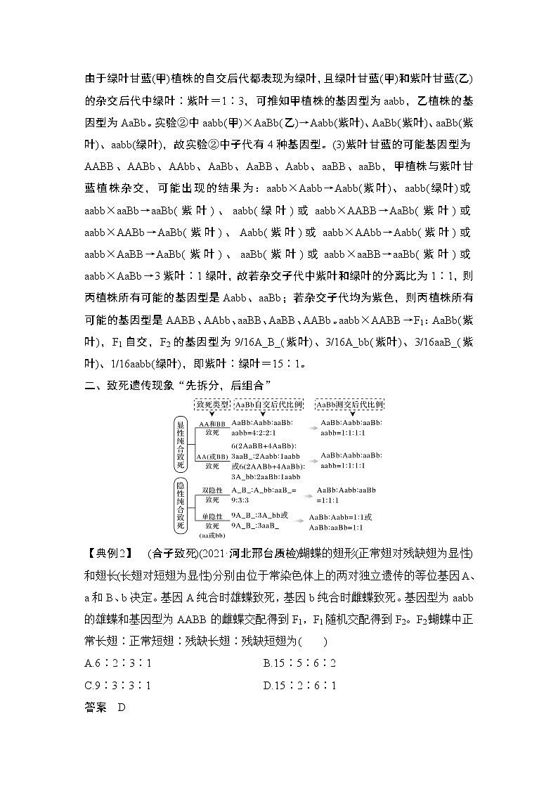 高考生物微专题(通用版)微专题11 自由组合定律中的特殊比例及成因第3页