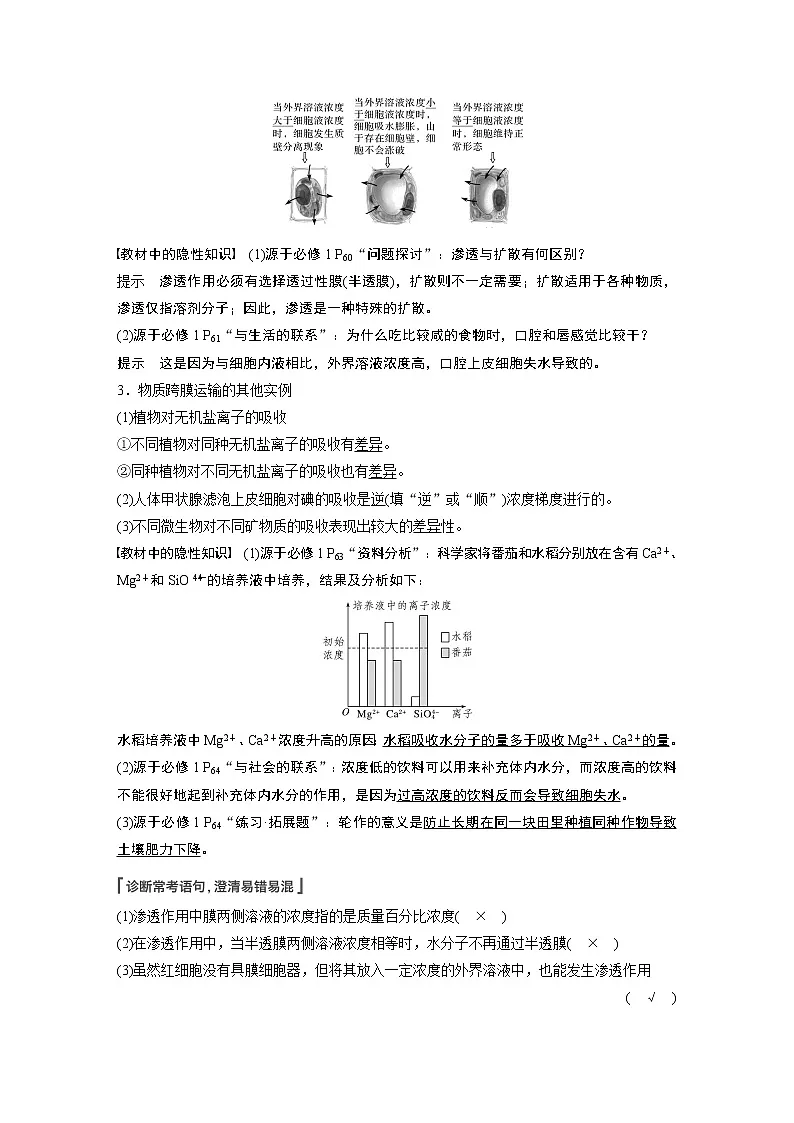 高中生物2022年高考生物一轮复习 第2单元 第6讲 细胞的物质输入和输出第2页