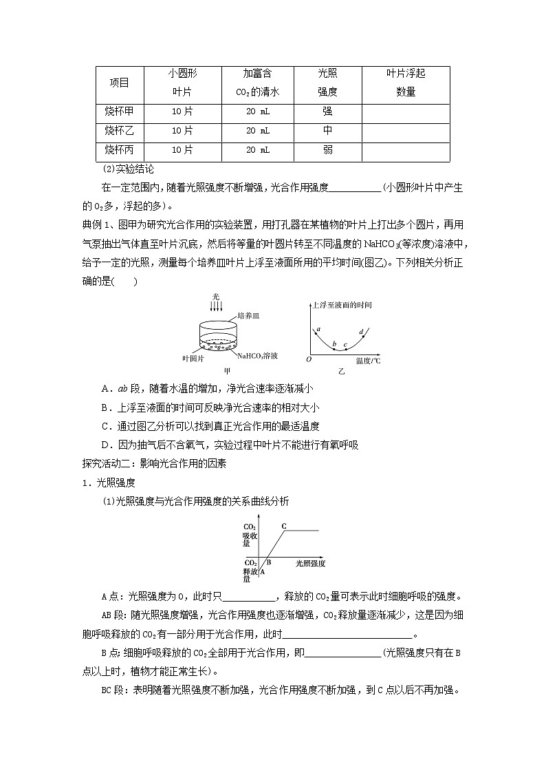 高一上学期生物人教版(2019)必修1 5.4.2影响光合作用的因素和应用学案第2页