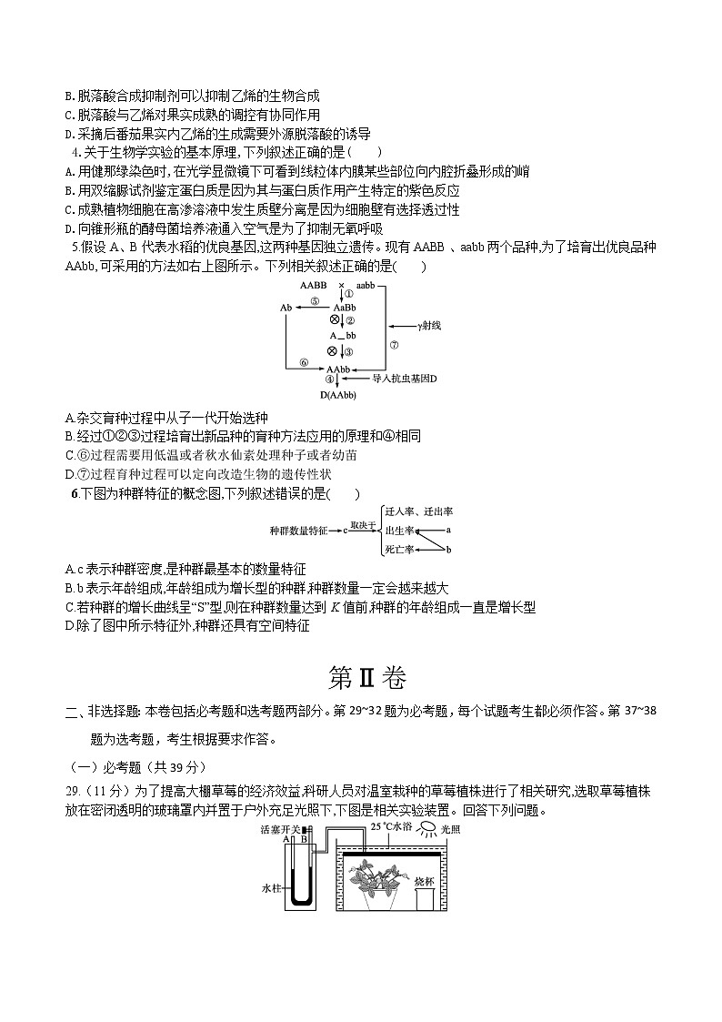 高中生物模拟卷10-【战高考】2021年高考理科综合生物全真模拟卷(无答案)第2页