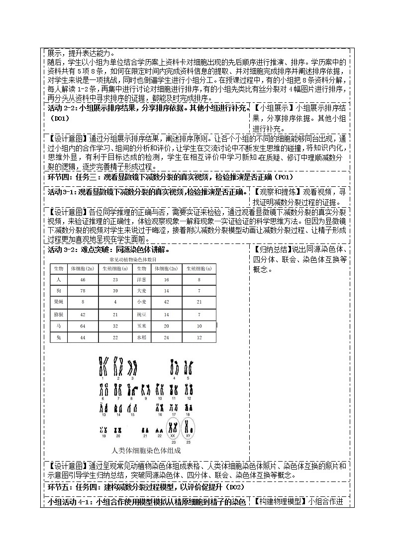 20《減數(shù)分裂和受精作用(第一課時)》教學設計第3頁