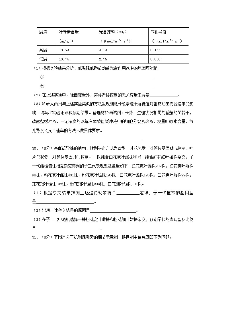 高中生物河南省许昌高级中学2019届高三生物下学期押题卷(二)第3页