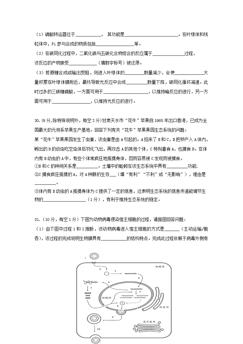 高中生物广东省深圳市高级中学2019届高三生物适应性考试(6月)试题第3页