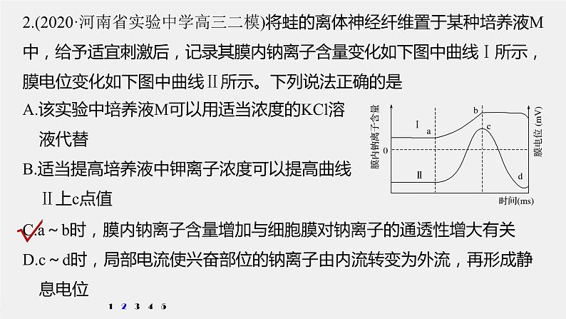 高中生物2022年高考生物一轮复习 第8单元 强化练16 兴奋传导与传递的相关实验探究课件PPT第4页